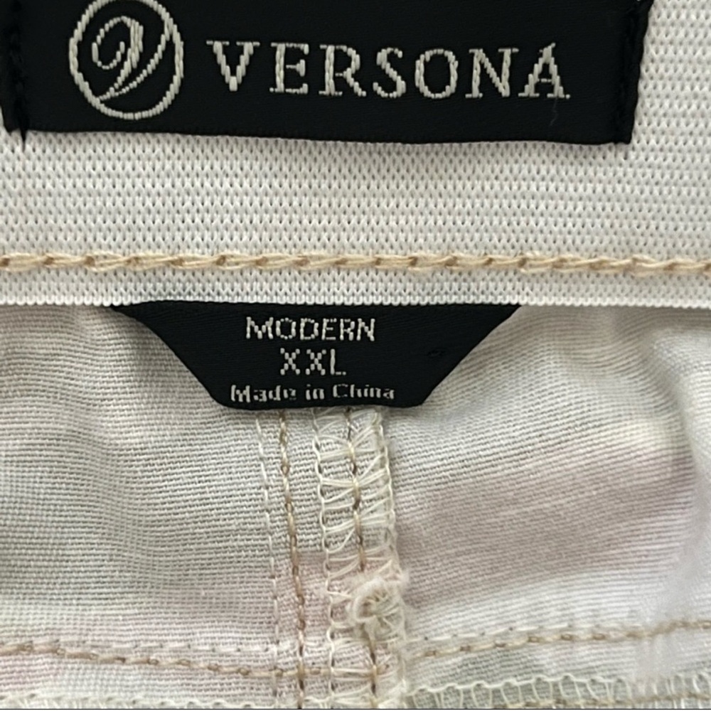 Versona Multicolor Striped High Rise Cotton Stretch Shorts XXL - Picture 4 of 8